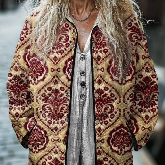 Veste rembourrée en coton pour femmes avec imprimé floral numérique