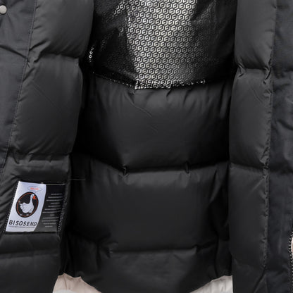 Parcà à capuche style workwear avec duvet pour femme, hiver.