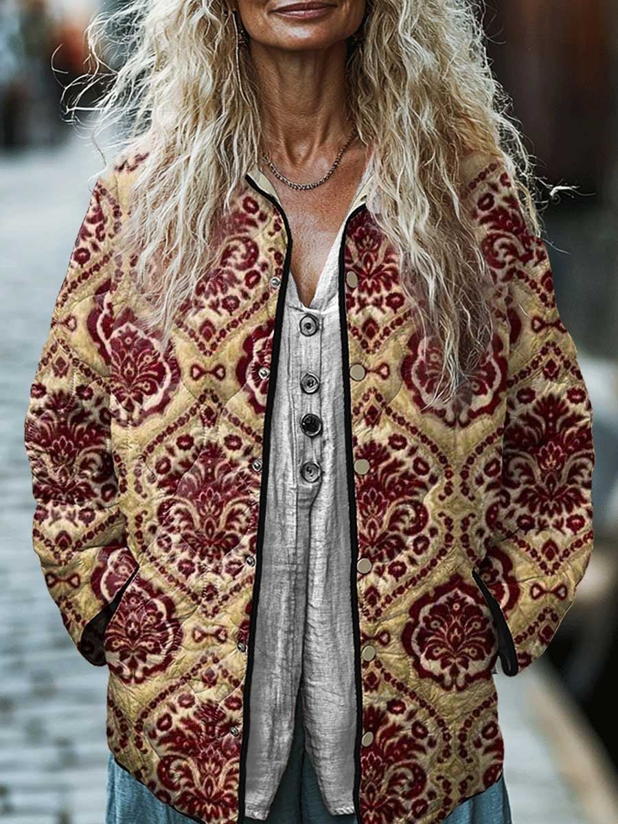 Veste rembourrée en coton pour femmes avec imprimé floral numérique